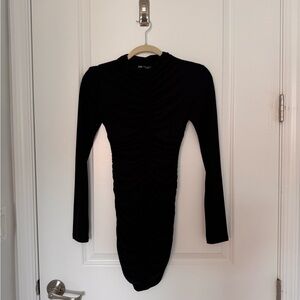 Zara Black Mock Neck Long Sleeve Bodycon Dress
